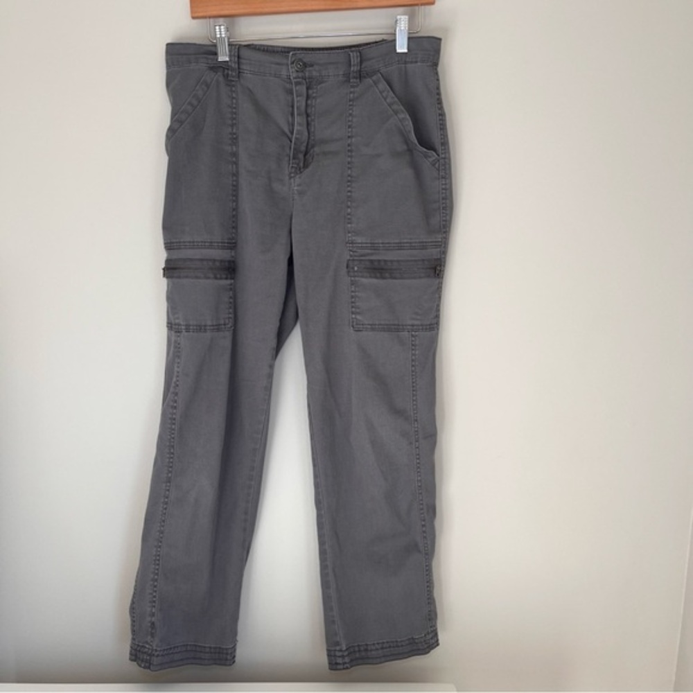supplies Grey Wide-Leg Utility Cargo Pants Y2K Streetwear Size 10 Relaxed